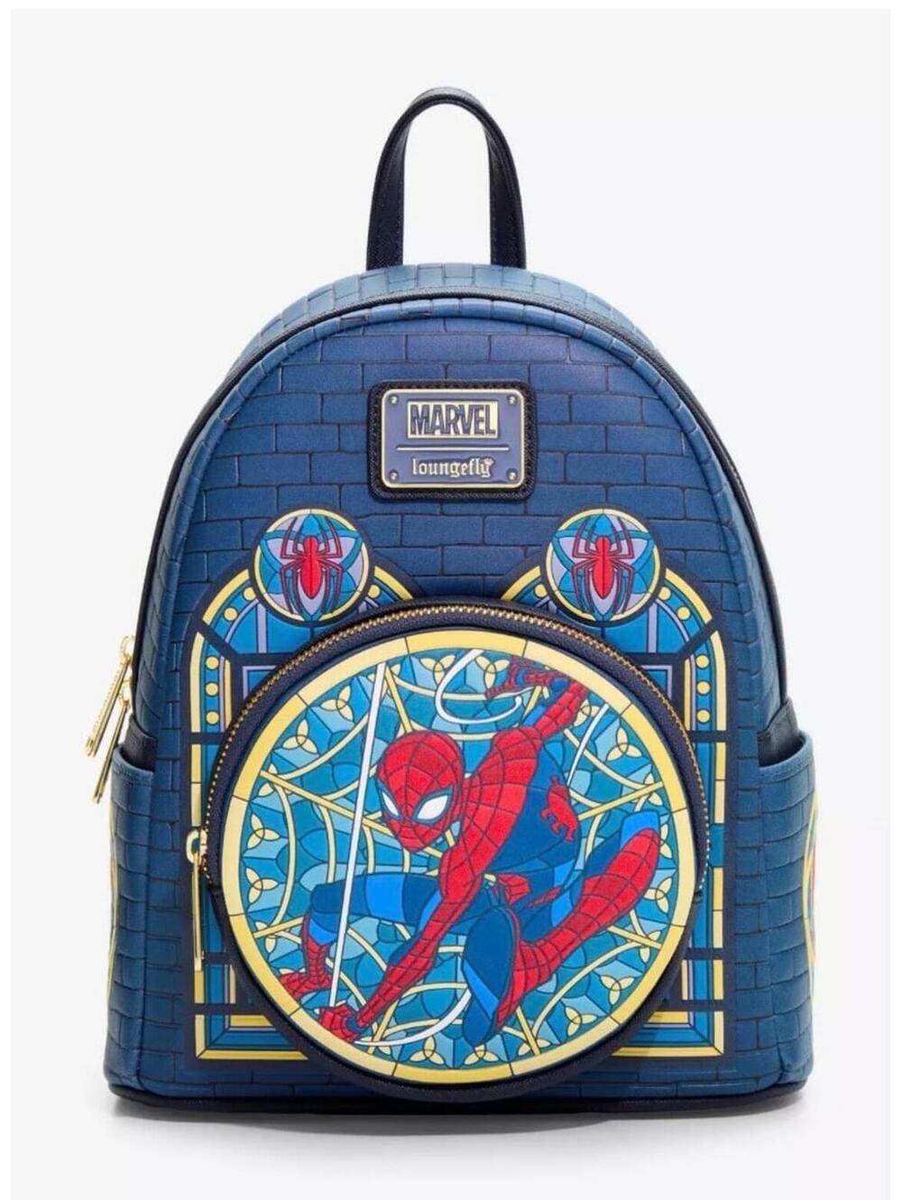 Loungefly Marvel Spider-Man Stained Glass Portrait Mini Backpack